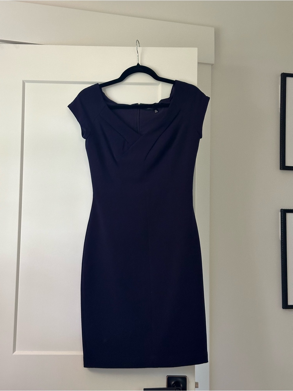 Saks Fifth Avenue Midnight Navy Cap-Sleeve Sheath Dress